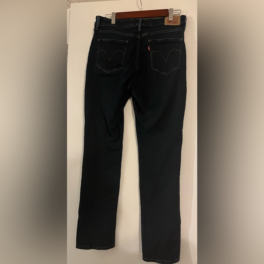 Women’s Dark Blue Straight-Leg Jeans - Picture 5 of 5